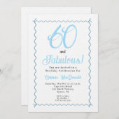 Arctic Blue Sixty and Fabulous 60th Birthday Party Einladung (Vorne/Hinten)