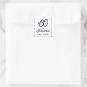 Arctic Blue Sixty and Fabulous 60th Birthday Party Quadratischer Aufkleber (Tasche)