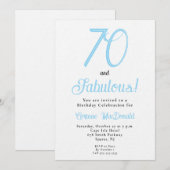 Arctic Blue Sixty and Fabulous 70th Birthday Party Einladung (Vorne/Hinten)