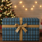 Arctic Blue Tartan Wrapping Paper Geschenkpapier