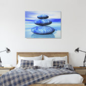 Arctic Blue Zen Stones Balance Poster Leinwanddruck (Insitu (Schlafzimmer))