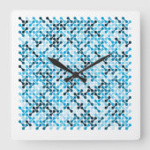 Arctic Flow – Blauer Rhythmus Quadratische Wanduhr (Vorderseite)