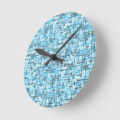 Arctic Flow – Blauer Rhythmus Runde Wanduhr (Winkel)
