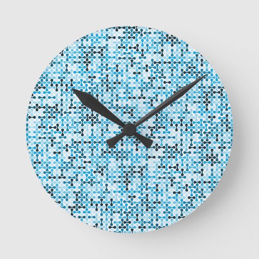 Arctic Flow – Blauer Rhythmus Runde Wanduhr (Vorderseite)