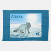 Arctic Fox - Alaska Postage Geschirrtuch (Horizontal)
