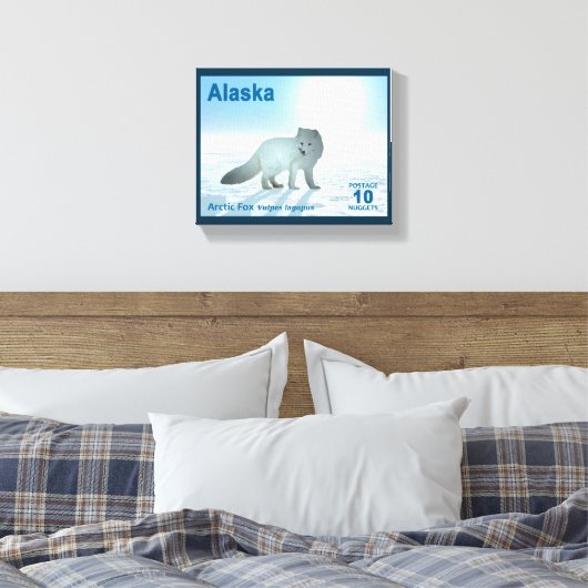 Arctic Fox - Alaska Postage Leinwanddruck (Insitu (Schlafzimmer))