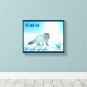 Arctic Fox - Alaska Postage Leinwanddruck (Insitu (Holzboden))