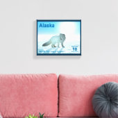 Arctic Fox - Alaska Postage Leinwanddruck (Insitu (Wohnzimmer))