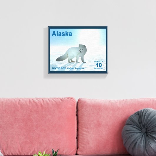 Arctic Fox - Alaska Postage Leinwanddruck (Insitu (Wohnzimmer))