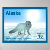 Arctic Fox - Alaska Postage Poster (Vorne)