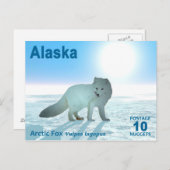 Arctic Fox - Alaska Postage Postkarte (Vorne/Hinten)