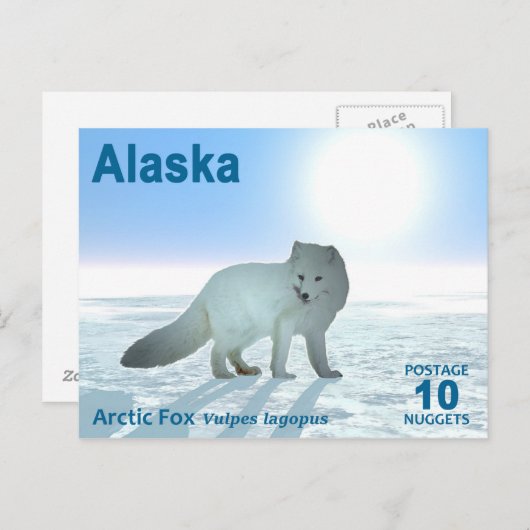 Arctic Fox - Alaska Postage Postkarte (Vorne/Hinten)
