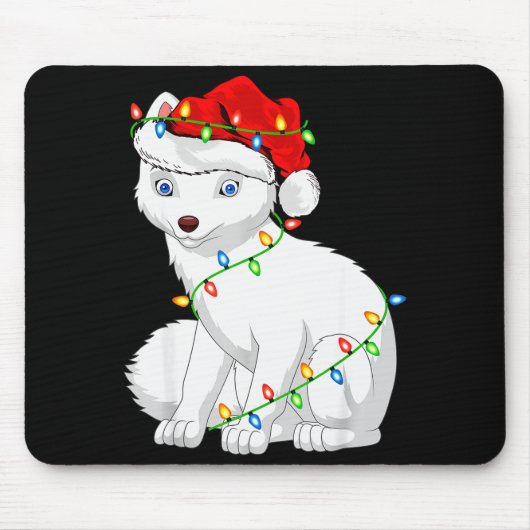 Arctic Fox Animal Lover Xmas Santa Hat Arctic Fox  Mousepad (Vorne)