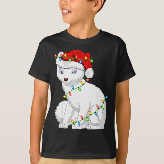 Arctic Fox Animal Lover Xmas Santa Hat Arctic Fox T-Shirt (Vorderseite)