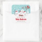 Arctic Fox Christmas Wonderland Buchzeichen Quadratischer Aufkleber (Tasche)