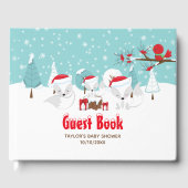 Arctic Fox Christmas Woodland Babydusche Gästebuch (Vorderseite)