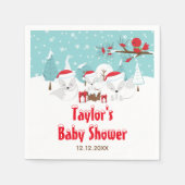 Arctic Fox Christmas Woodland Babydusche Serviette (Vorderseite)