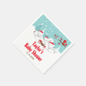 Arctic Fox Christmas Woodland Babydusche Serviette (Ecke)