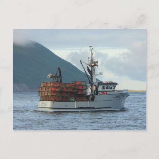 Arctic Fox, Crab Boat im niederländischen Hafen, A Postkarte (Vorderseite)