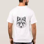 Arctic Fox Head Schwarz-weißer T - Shirt (Rückseite)