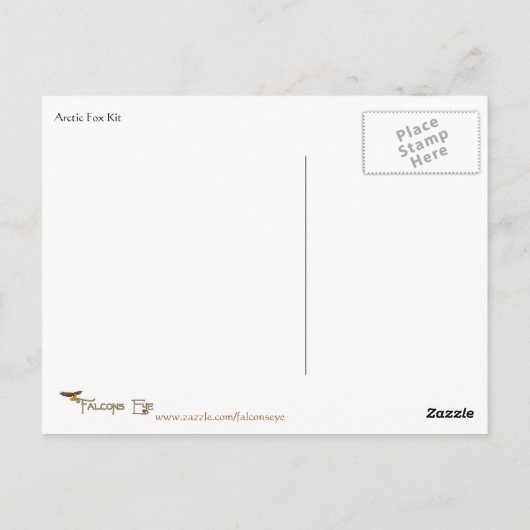 Arctic Fox Kit Wildlife Series # 19 Postkarte (Rückseite)