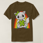Arctic Fox mit Kleeblatt für den Irish St Patricks T-Shirt (Design vorne)