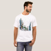 Arctic Fox Moose and Hare Winter Wildlife Trio T-Shirt (Vorne ganz)