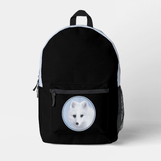Arctic Fox Painting - Original Wildlife Art Bedruckter Rucksack (Vorderseite)