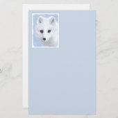 Arctic Fox Painting - Original Wildlife Art Briefpapier (Vorne/Hinten)
