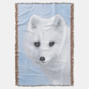 Arctic Fox Painting - Original Wildlife Art Decke
