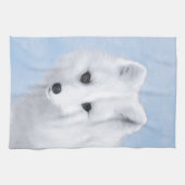 Arctic Fox Painting - Original Wildlife Art Geschirrtuch (Horizontal)