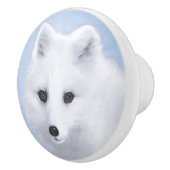 Arctic Fox Painting - Original Wildlife Art Keramikknauf (Rechts)