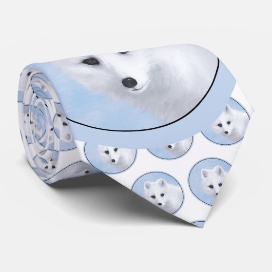 Arctic Fox Painting - Original Wildlife Art Krawatte (Gerollt)