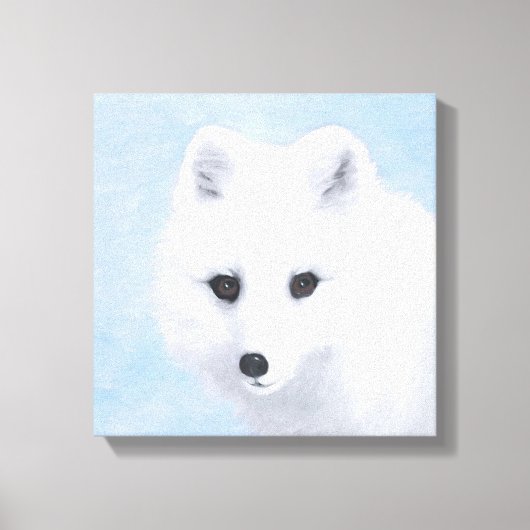 Arctic Fox Painting - Original Wildlife Art Leinwanddruck (Vorderseite)