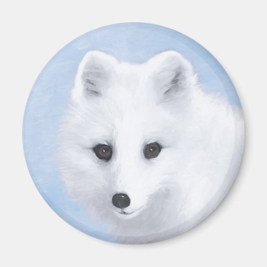 Arctic Fox Painting - Original Wildlife Art Magnet (Vorne)