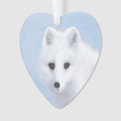 Arctic Fox Painting - Original Wildlife Art Ornament (Vorderseite)