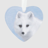 Arctic Fox Painting - Original Wildlife Art Ornament (Rückseite)