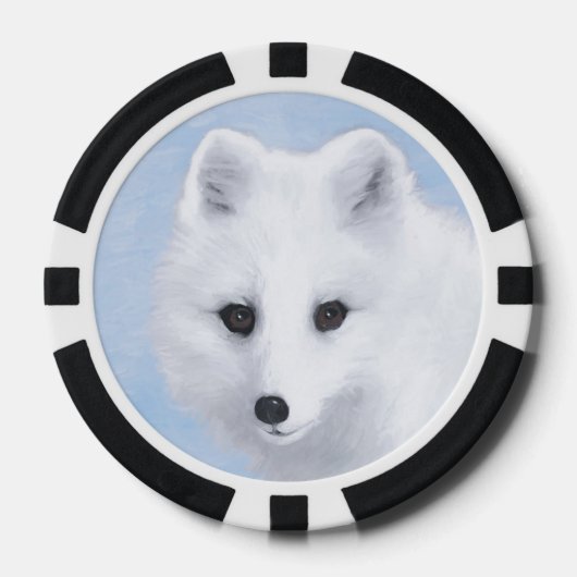 Arctic Fox Painting - Original Wildlife Art Pokerchips (Vorderseite)