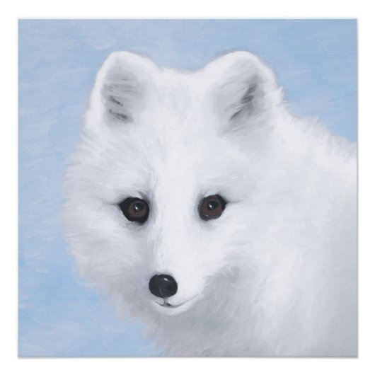 Arctic Fox Painting - Original Wildlife Art Poster (Vorderseite)