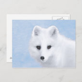 Arctic Fox Painting - Original Wildlife Art Postkarte (Vorne/Hinten)