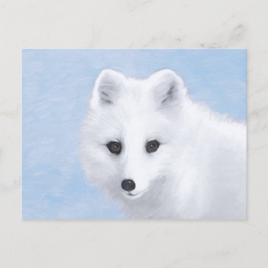 Arctic Fox Painting - Original Wildlife Art Postkarte (Vorderseite)