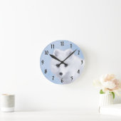 Arctic Fox Painting - Original Wildlife Art Runde Wanduhr (Zuhause)