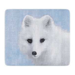 Arctic Fox Painting - Original Wildlife Art Schneidebrett