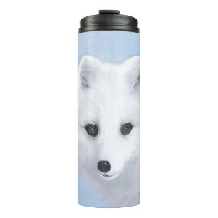 Arctic Fox Painting - Original Wildlife Art Thermosbecher