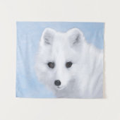 Arctic Fox Painting - Original Wildlife Art Wandteppich (Vorderseite (Horizontal))