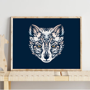Arctic Fox Printing Wall Art   Digitaler Download Poster