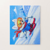 Arctic Fox Skiing Down a Snowy Mountain Puzzle (Vertikal)