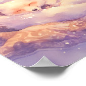 Arctic Fox Sleeping Nursery Wall Art Print Poster (Ecke)