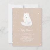 Arctic Fox Snow Pink Baby Winter Baby Dusche Einladung (Vorderseite)