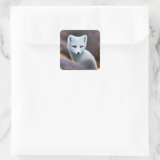 Arctic Fox Square Sticker (Tasche)